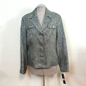 Jones New York Signature Silver Blazer Women Sz 14